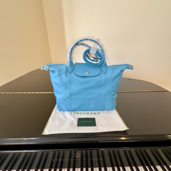 NWOT Luxury Preppy Travel RARE LONGCHAMP Le Pliage Leather Medium Tote/Crossbody - Picture 8 of 17